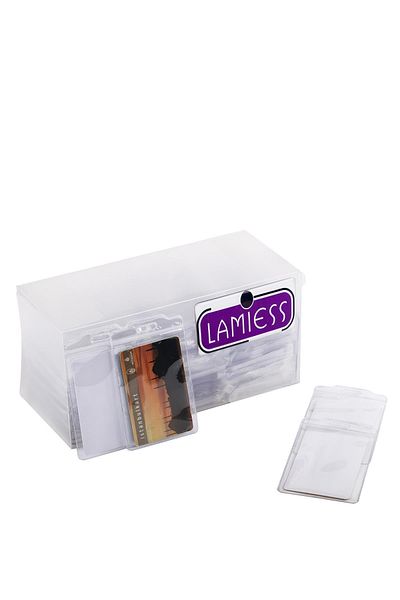 Lamiess Lms 204 Vertical PVC Standard Card Bag Transparent 100 Pieces
