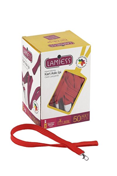 Lamiess Kart Askı Ipi Paris Kancalı Kırmızı 50 'li