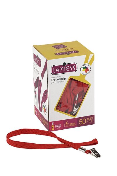 Lamiess Card Hanger Rope with M.mash Clip Red 50 Pieces