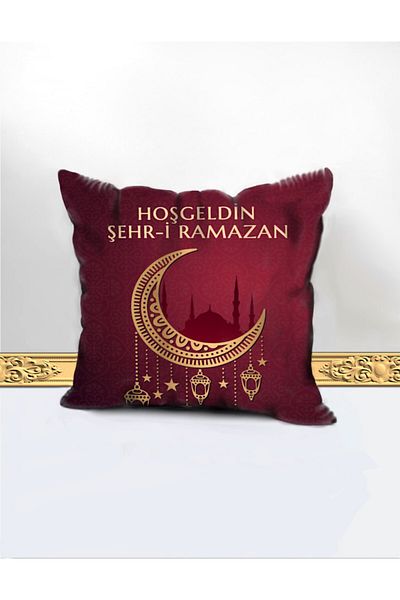 Benlisso Home Κάλυμμα μαξιλαριού ριχτάρι με θέμα Ramadan (RAMADAN) 45x45 Special Design