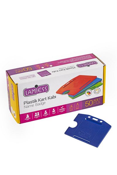 Lamiess Lms 214 Horizontal Plastic Card Container Navy Blue 50 Pieces