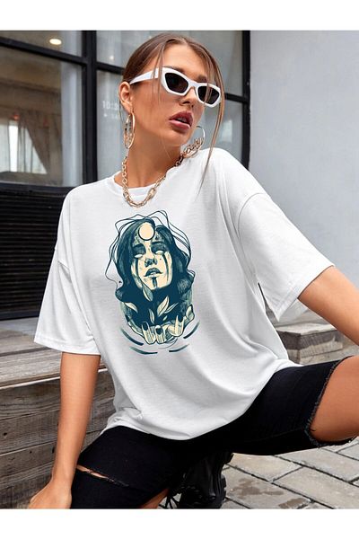 DEEPSENCE Women's Oversize T-shirt Someday Print