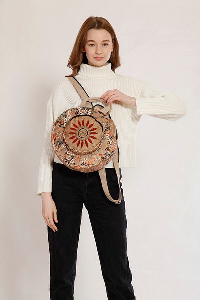 Street Bag Στρογγυλό σακίδιο πλάτης Fargin Ethnic Κεντημένο - Bohemian Pattern