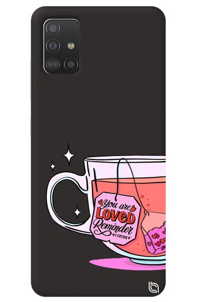 WANNA PROTECT Samsung A51 Black Color Premium Velvet Inside Tea Patterned Sil...