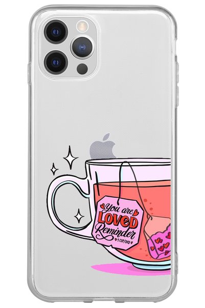 WANNA PROTECT iPhone 13 Pro Tea Patterned Silicone Transparent Phone Case
