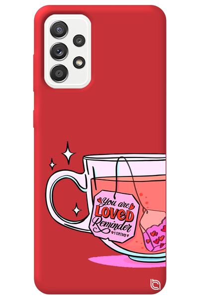 WANNA PROTECT Samsung Galaxy A72 Red Color Premium Velvet Inside Tea Patterne...