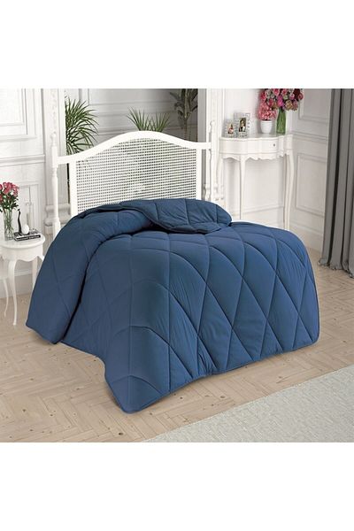 Taç Double Light Indigo Printed Fleece Quilt