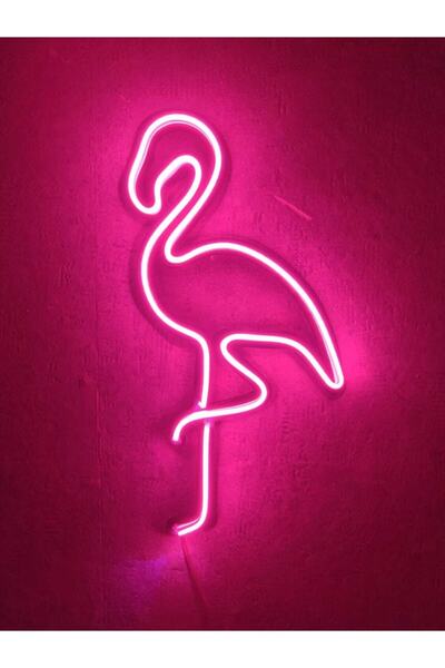 dekoraven Flamingo Neon Tabela Neon Led Dekoratif Duvar Aydınlatması Neon Duv...