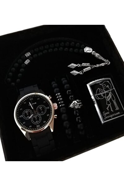 Spectrum Erkek Kol Saati Çakmak Bileklik Tespih Kombin Sevgililer Günü Hediye...