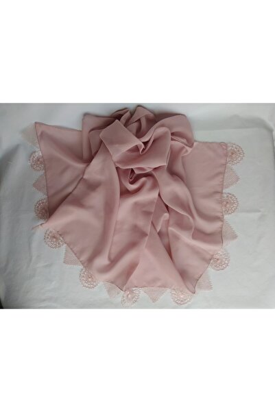 Bircan Hediyelik Gelin Tacı Iğne Oyası Pudra Rengi Sadece Tek Kenarı Iğne Oya...