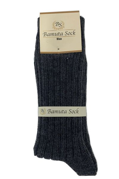 Bamuta Wool Men's Socks Ribbed Seamless Anthracite