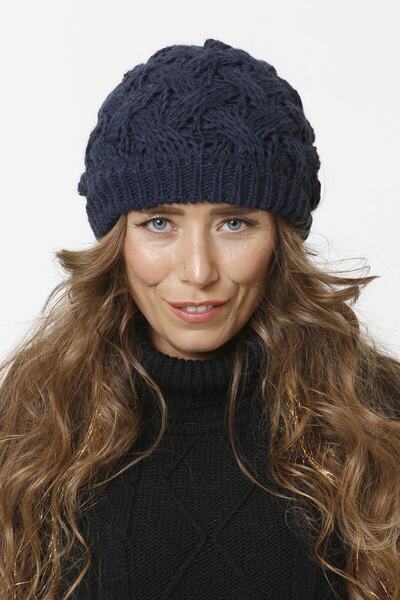 sema aksesuar В'язана шапка з підкладкою - синя