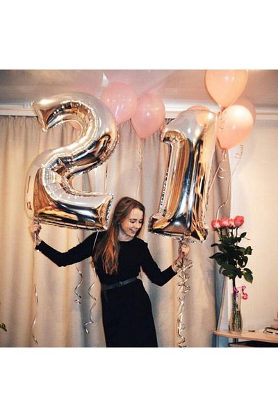 Parti dolabı 100 سم فضي بلاتيني ذهبي - رقائق كبيرة، عدد 2 بالون، 40 بوصة