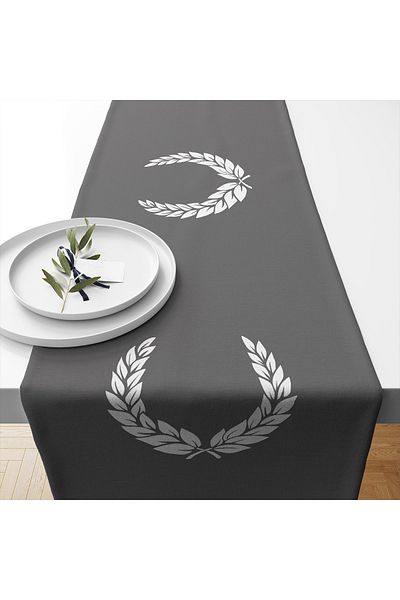 LUX VIE Marin Runner 40*140 εκ. Χοντρό λινό υφαντό με σχέδιο Θαλάσσιο τραπεζομάντιλο Runner