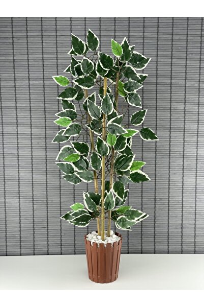 Bahçem Yapay Yoğun Yapraklı Dekoratif Benjamin Ağacı 3 Gövde 80cm