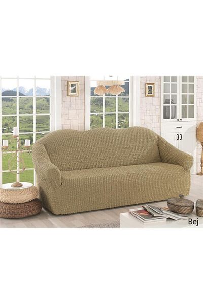 ARTUÇ Bürümcük Fabric 3 Seater Sofa Cover Light Brown (from length)