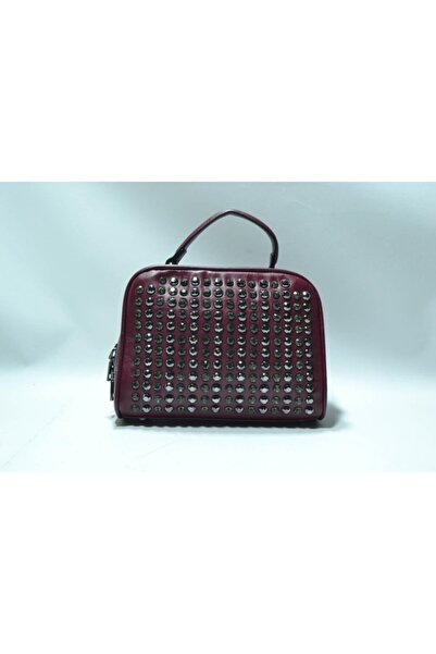 DUYGUSHOESBAG Women's Hand and Shoulder Bag with Stones and Zipper Small Size