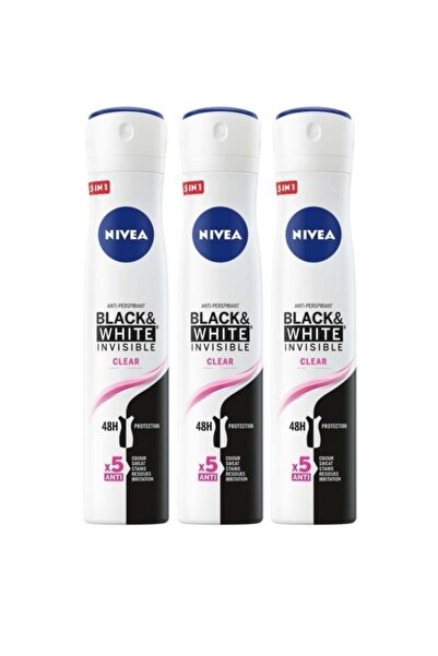 NIVEA Women Deodorant Black & White Invisible Clear 150 Ml 3 Ad.