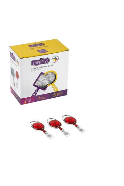 Lamiess Lms 154 Steel Bordered Oval Yoyo Transparent Red 50 Pieces