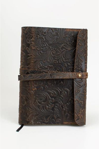 REON CRAFT Leather Book Case Handmade Dark Brown Handmade Leather Book Sleeve