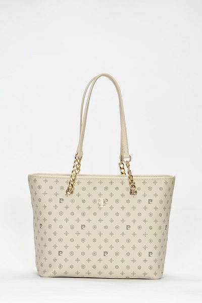 Pierre Cardin Beige Monogram Women's Shoulder Bag 05PO22Y1546