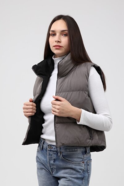 DYNAMO Kadın Gri Şişme Yelek