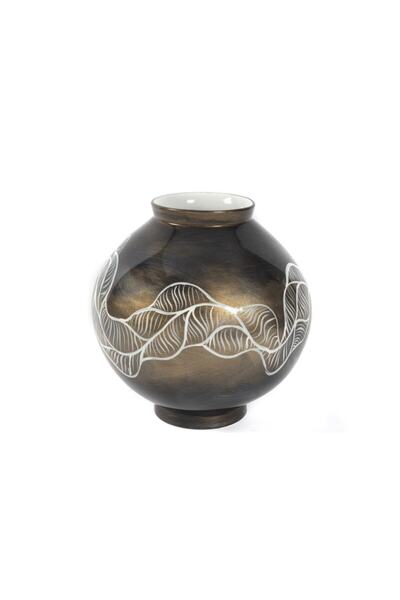 Mikasa Moor Kahverengi Desenli Porselen Vazo 11x25cm