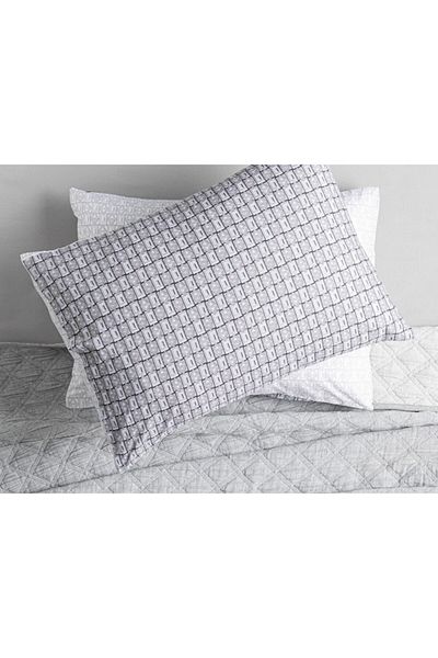 English Home Husa de perna din bumbac deltoid 2 piese 50x70 Cm Gri