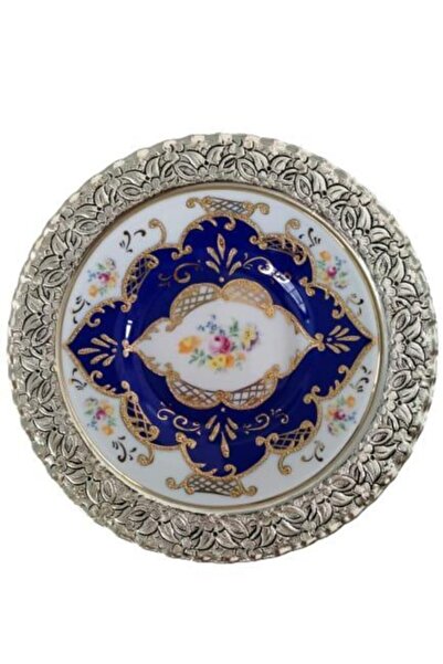 Kütahya Porselen El Dekoru 17 Cm Kobalt Çiçek Desenli Duvar Tabağı Dekor No 3860