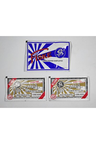 Viktoria No:15 Kumaş Boyası Koyu Bej (2 ADET) Boya Sabitleyici Fiske