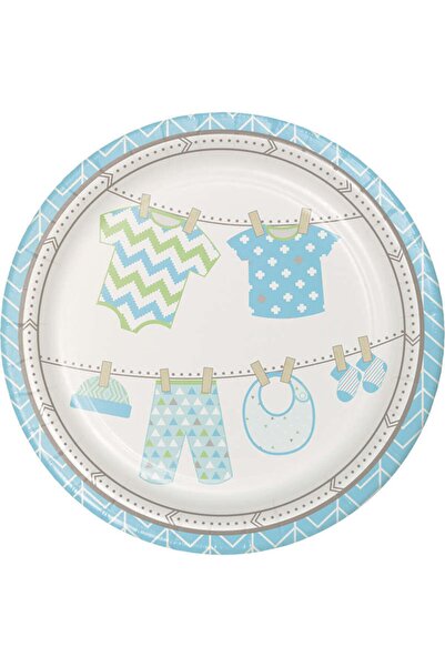 Parti Dünyası Bebek Kıyafetleri Mavi Tabak 8 Adet