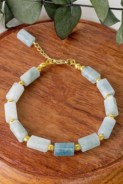 Dünya Doğal Taş Aquamarine Stone Natural Stone Bracelet
