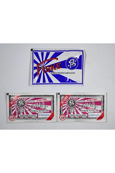 Viktoria No:27 Kumaş Boyası Koyu Mor (2 ADET) Boya Sabitleyici Fiske