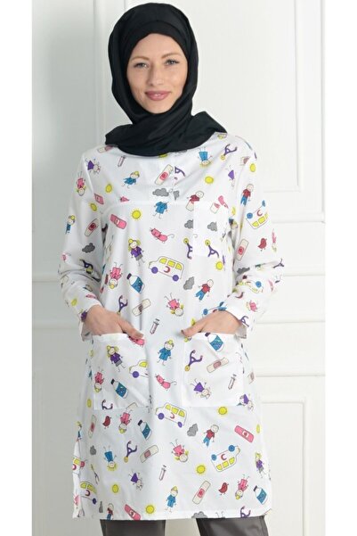 ModaCanel معطف حجاب طبيب ممرضة ضمادة منقوشة جيرسي معطف حجاب سترة علوية