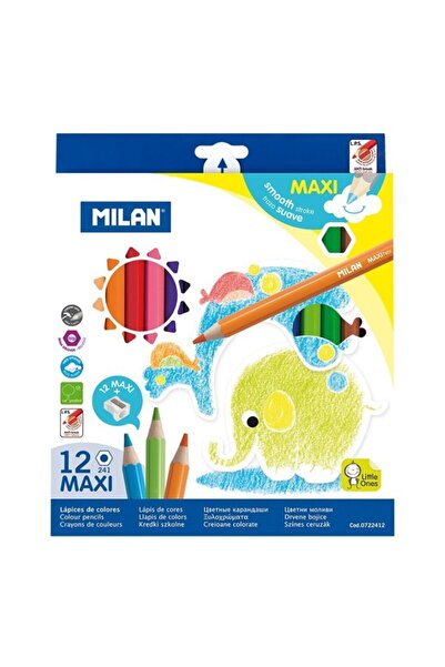 Milan 12 χρωμάτων MAXI εξαγωνικά χρωματιστά μολύβια
