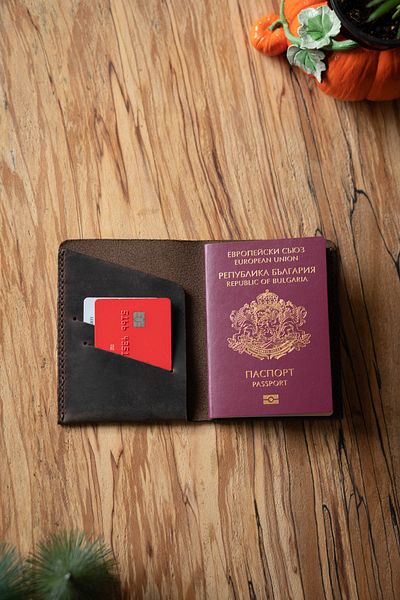 minimal X design Minimal X Passport Cover Card Holder - Chestnut Crazy - Genuine Leather & Handmade