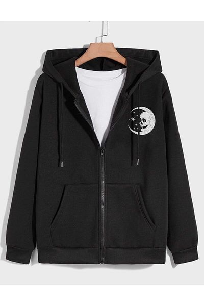 Deocept Unisex Zippered Hooded Sweatshirt with Pockets