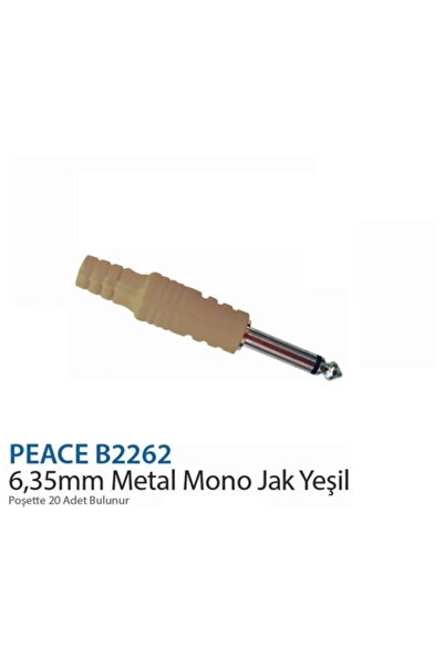 PEACE B2262 6.35mm Mono Metal Yeşil Jak
