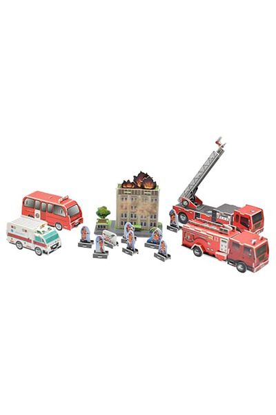 puzzlent 3D Firefighter Set Puzzle, 3D Puzzle Firefighter Puzzle, 3D Puzzle, 119 Pieces