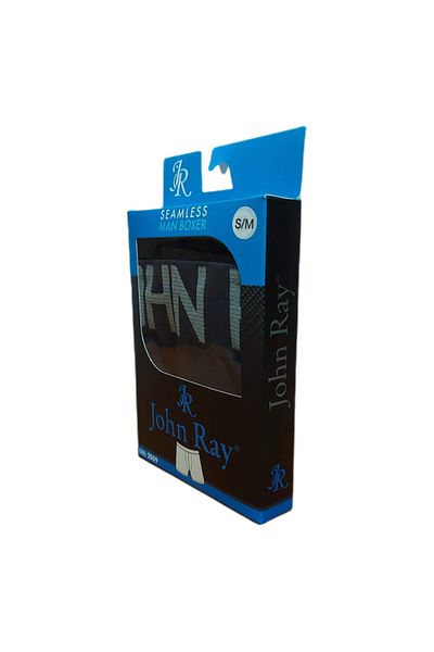 John Ray Ανδρικά εύκαμπτα premium μπόξερ 3 τεμαχίων Anthracite χωρίς ραφή Microfiber Lycra