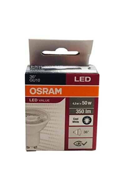 Osram 4,5w = 50w Ilık Beyaz Işık Led Spot Ampul 10 Adet 4000k