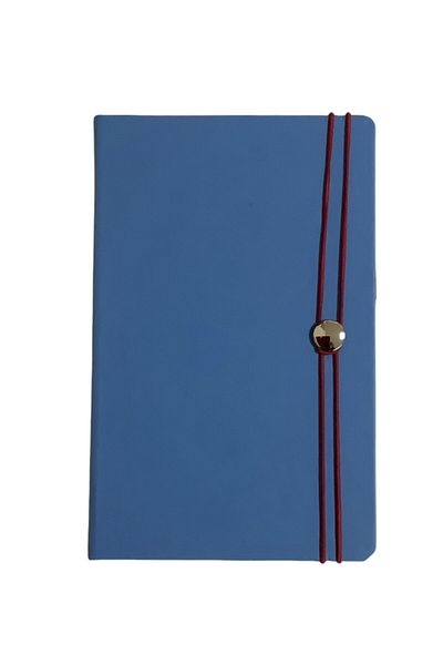 Arwey Acar Baer Button Thermo Piele 13*21 Cm 256 Pagini Caiet Dublu Elastic Albastru Fara Pix