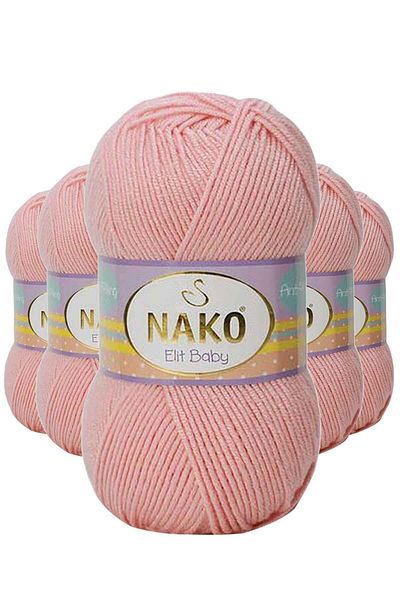 NAKO Elit Baby Hand Knitting Thread Powder 6165 - 5 Pieces