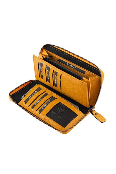 Garbalia Dámská peněženka Arthur Genuine Leather Hořčičně žlutá