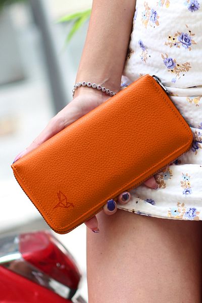 Garbalia Arthur Orange Genuine Leather Women's Wallet