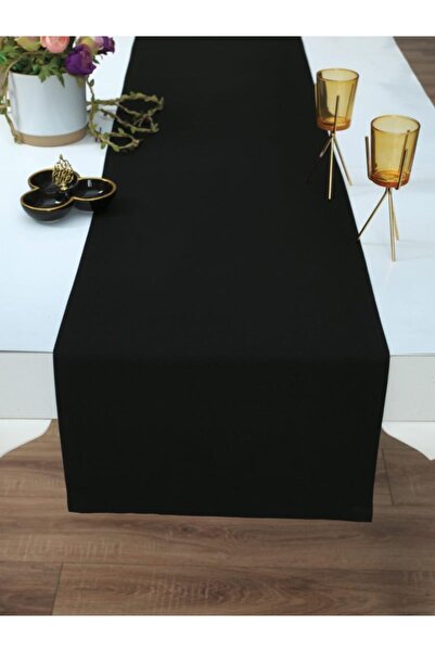 PRADO Amerikan Servis Pamuklu Masa Sunum Runner 40x170 Siyah