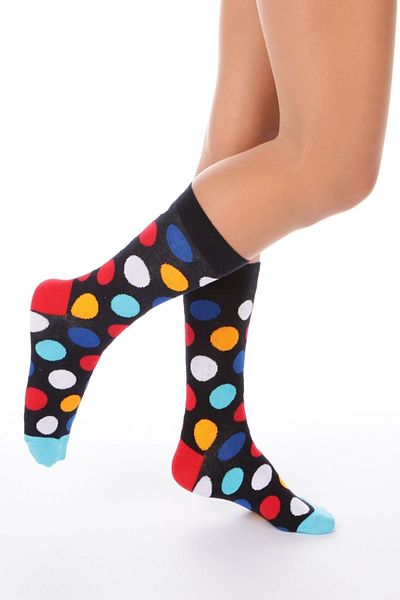Socks Stores Socket Big Polka Dot Themed Socks 1 - Μαύρες