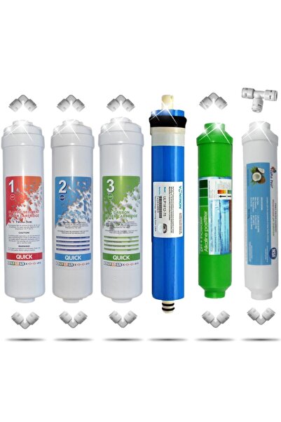 Liberty Kapalı Kasa 12 Inç Su Arıtma Cihazı Filtresi 6 Aşamalı Inline Filtre Seti (nsf Vontron Membran)