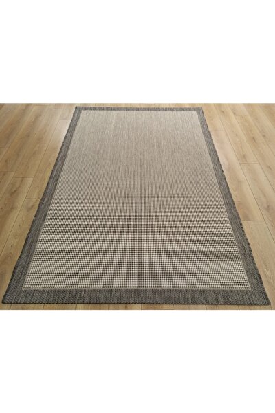 Çam Halı Sisal 9313 Gri / Beyaz Bordürlü Jüt Sisal Kilim
