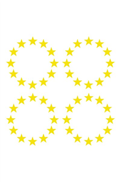 esticker 3 X 3 Cm Plaka Ab Yıldızı Oto Sticker Plaka Sticker 4 Adet Sarı